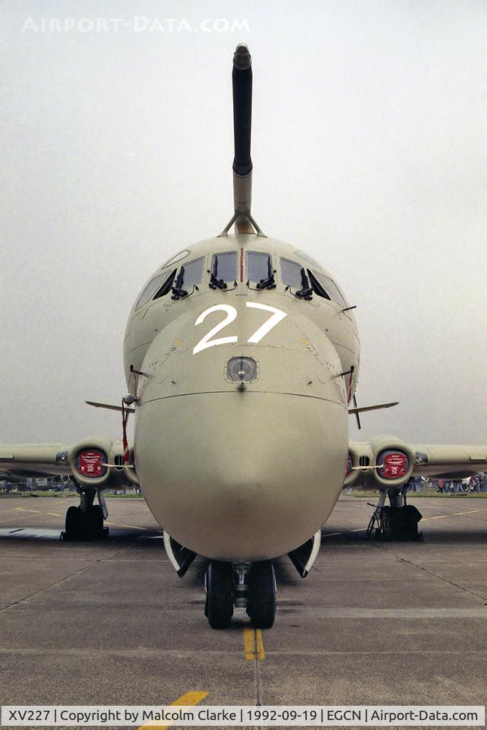 XV227, Hawker Siddeley Nimrod MR.2P C/N 8002, Hawker Siddeley Nimrod MR2P. Flown by RAF Kinloss Maritime Reconnaissance Wing at RAF Finningley's Air Show 92.