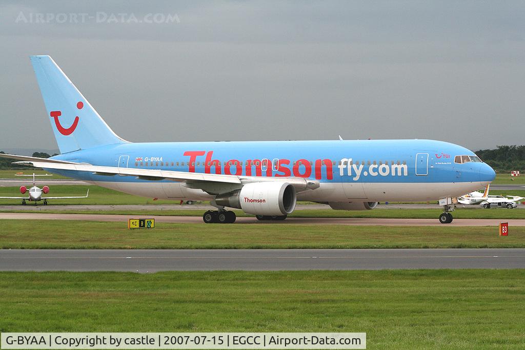 G-BYAA, 1991 Boeing 767-204 C/N 25058, seen @ Manchester