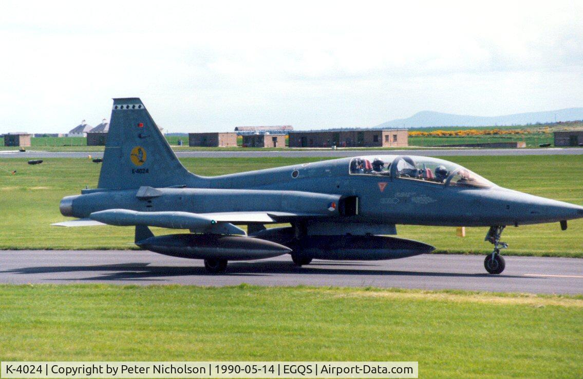 K-4024, 1971 Northrop (Canadair) NF-5B (CL-226) C/N 4024, NF-5B of 316 Squadron Royal Netherlands Air Force on a squadron exchange visit to RAF Lossiemouth in May 1990.