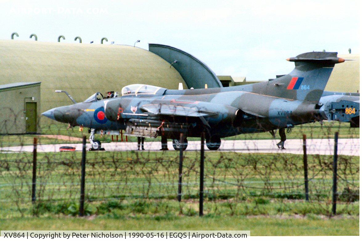 XV864, 1968 Hawker Siddeley Buccaneer S.2B C/N B3-13-67, Buccaneer S.2B of 12 Squadron at RAF Lossiemouth in May 1990.