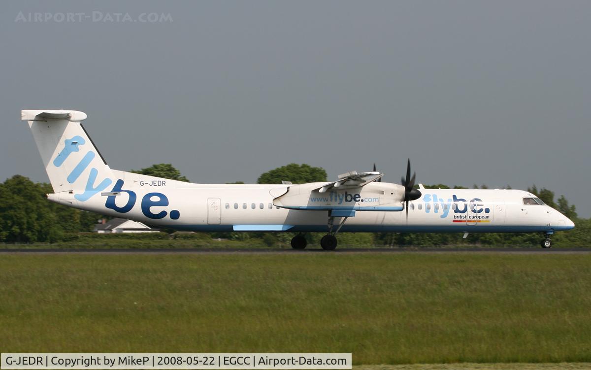 G-JEDR, 2003 De Havilland Canada DHC-8-402Q Dash 8 C/N 4087, Arriving on Runway 05R.