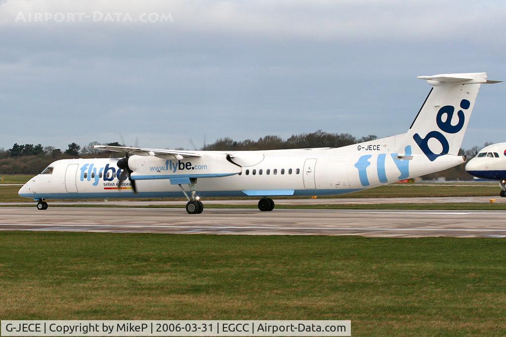 G-JECE, 2004 De Havilland Canada DHC-8-402Q Dash 8 C/N 4094, Rolling down Runway 24L.