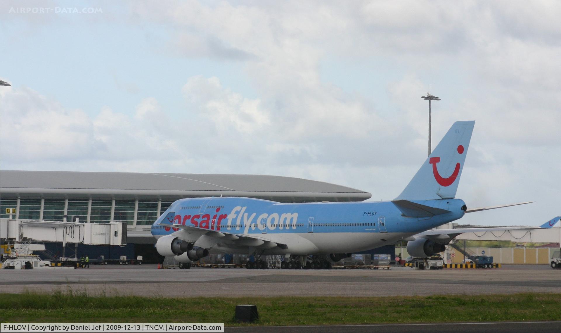 F-HLOV, 1992 Boeing 747-422 C/N 25379, Corsair at the gate A3