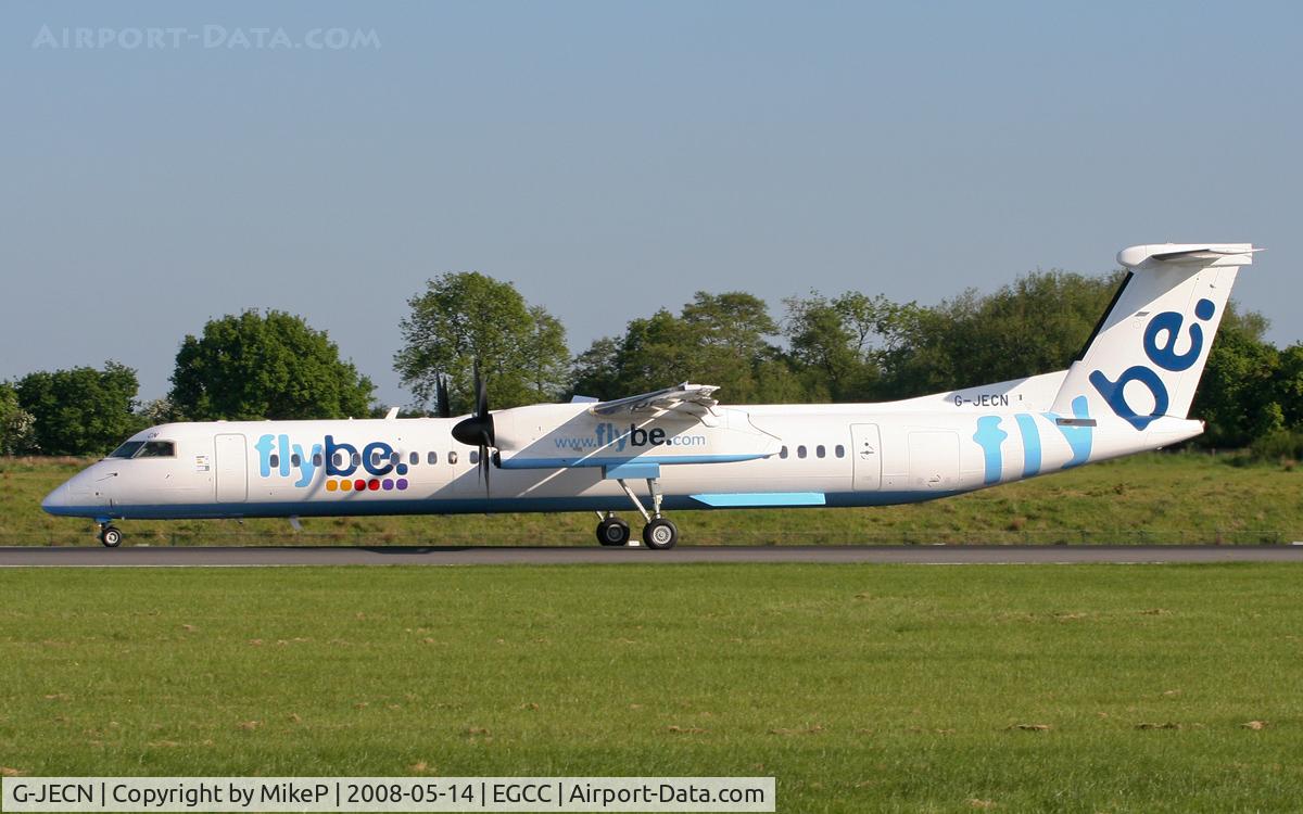 G-JECN, 2005 De Havilland Canada DHC-8-402Q Dash 8 C/N 4120, Runway 05R evening arrival.