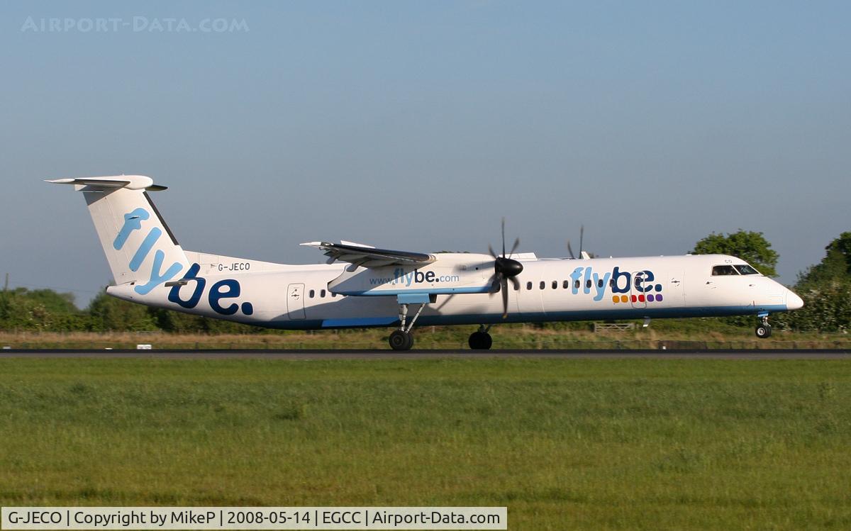 G-JECO, 2006 De Havilland Canada DHC-8-402Q Dash 8 C/N 4126, Runway 05R morning arrival.