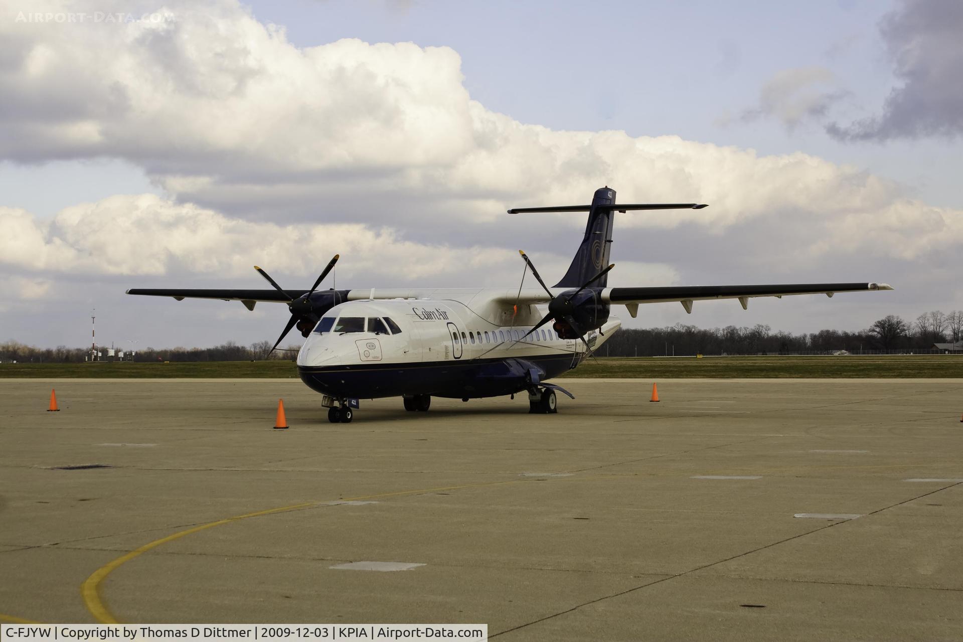C-FJYW, 1991 ATR 42-300 C/N 235, C-FJYW on ramp Peoria Illinois
