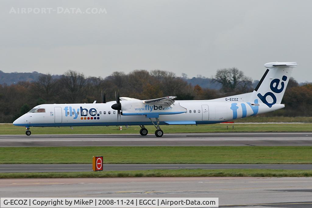 G-ECOZ, 2001 De Havilland Canada DHC-8-402Q Dash 8 C/N 4034, Rolling down Runway 05L.