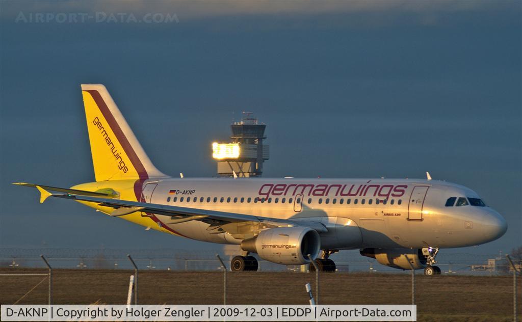 D-AKNP, 1999 Airbus A319-112 C/N 1155, Taxiing in front of Leipzig Tower