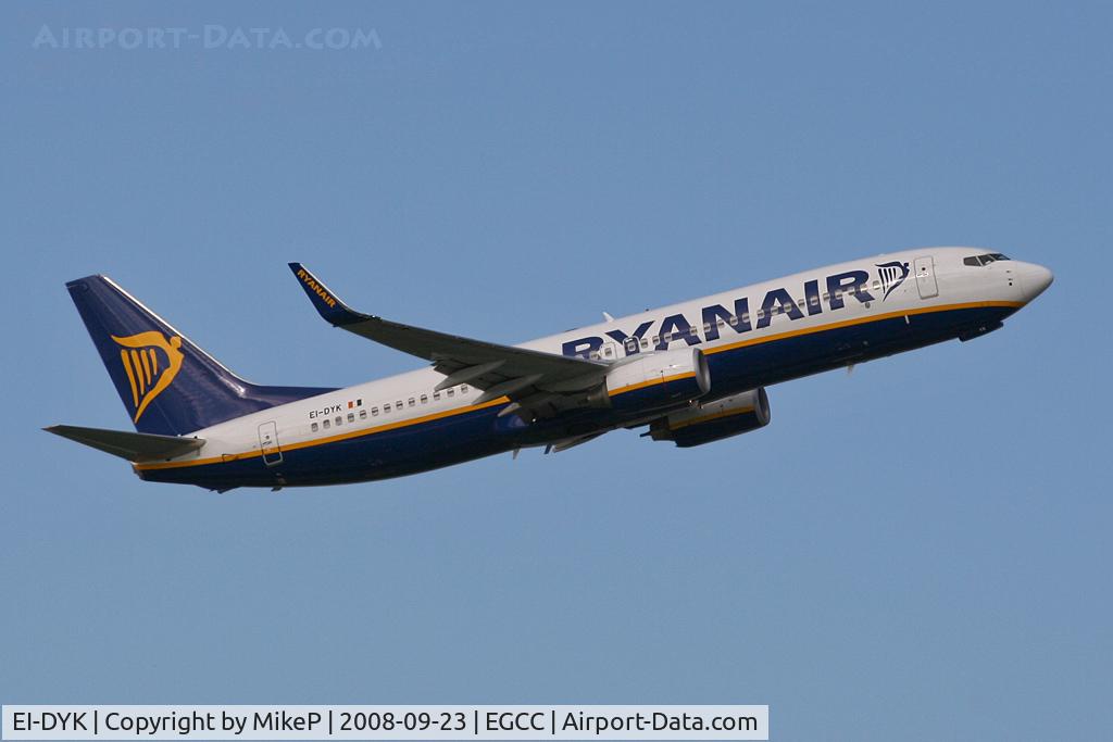 EI-DYK, 2008 Boeing 737-8AS C/N 36573, Climbing away from Runway 05L.