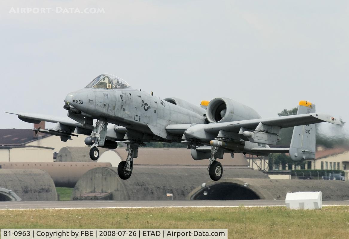 81-0963, 1981 Fairchild Republic A-10C Thunderbolt II C/N A10-0658, take off from Spangdahlem AB