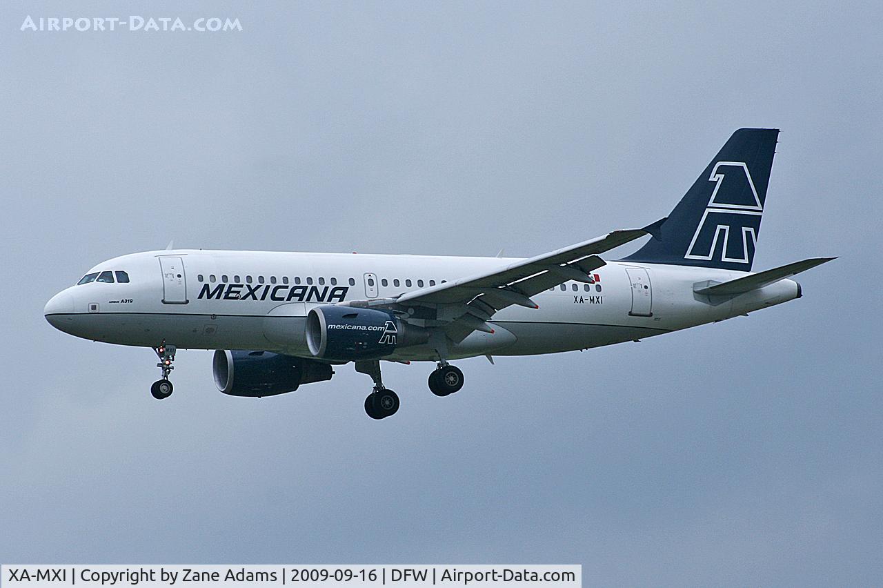 XA-MXI, 2002 Airbus A319-112 C/N 1742, Mexicana landing at DFW