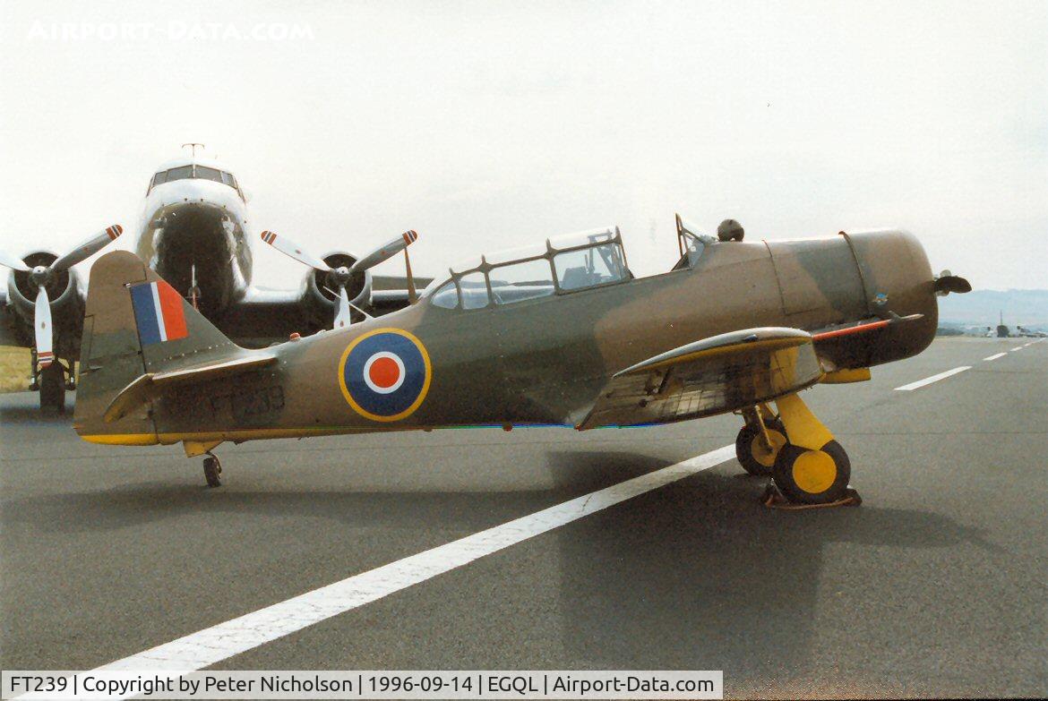 FT239, 1953 Canadian Car & Foundry T-6H Harvard Mk.4M C/N CCF4-409, Harvard IV reg'd as G-BIWX on display at the 1996 RAF Leuchars Airshow.