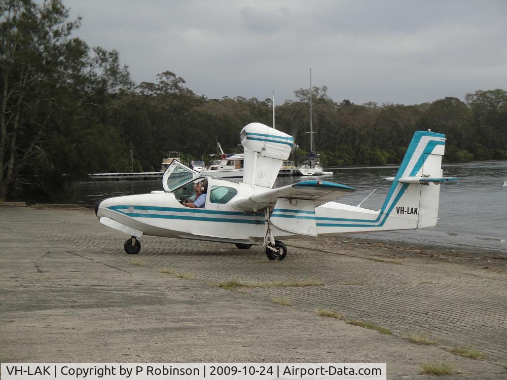 VH-LAK, 1977 Lake LA-4-200 Buccaneer C/N 869, On top of ramp at Catalina Fest 09 at former RAAF Rathmines