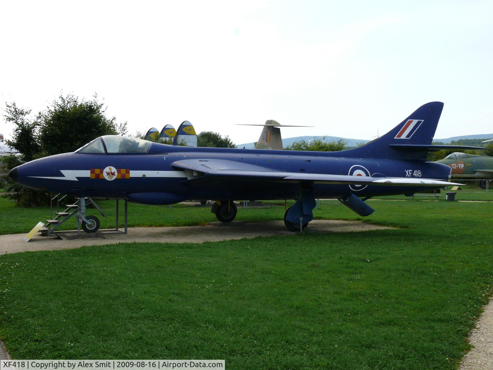 XF418, 1956 Hawker Hunter F.6A C/N S4/U/3294, Hawker Hunter F6A XF418 Royal Air Force in the Hermerskeil Museum Flugausstellung Junior