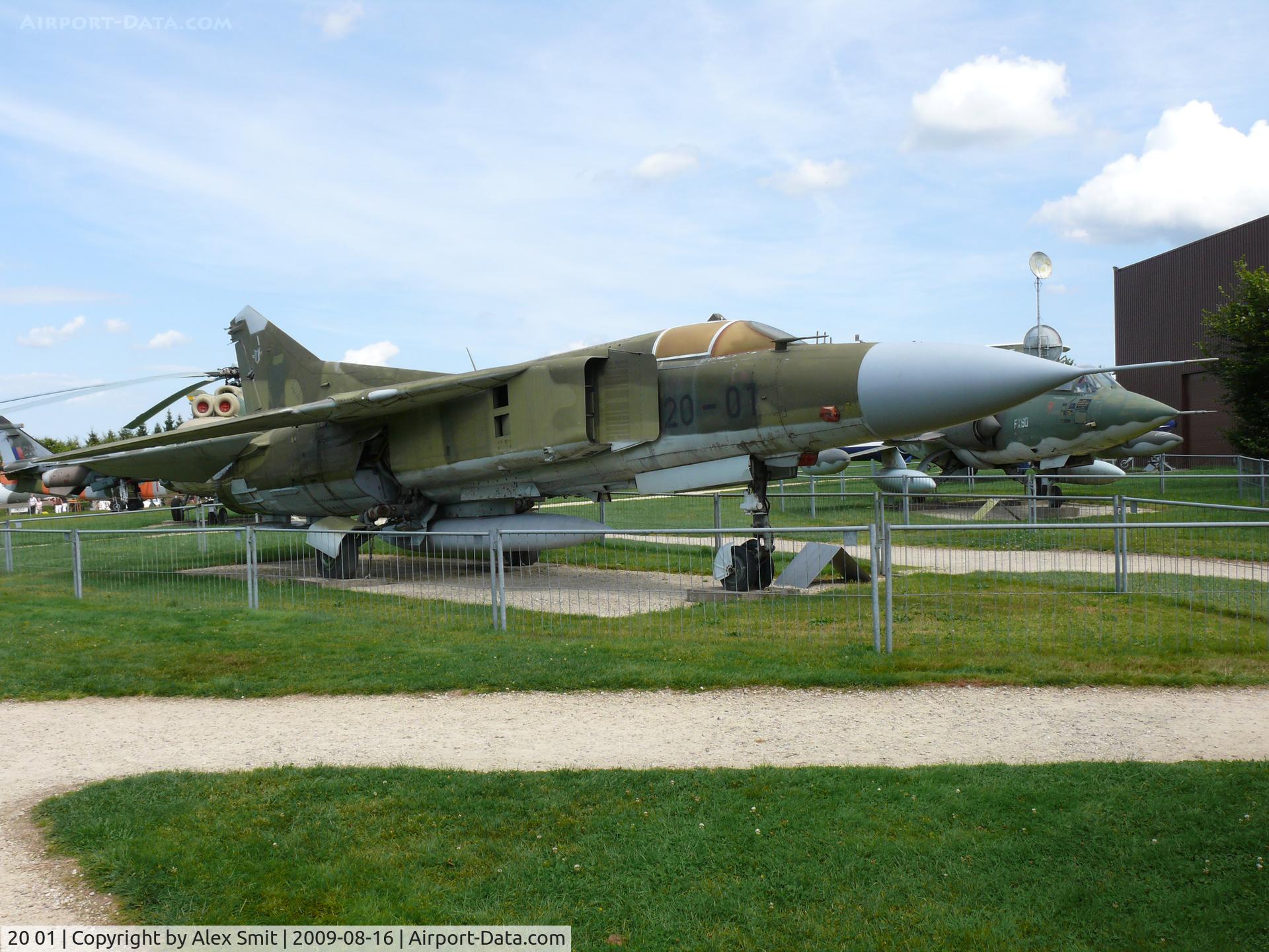 20 01, Mikoyan-Gurevich MiG-23MF C/N 390213095, Mikoyan Guerevich Mig23ML Flogger 20+01 German Air Force in the Hermerskeil Museum Flugausstellung Junior