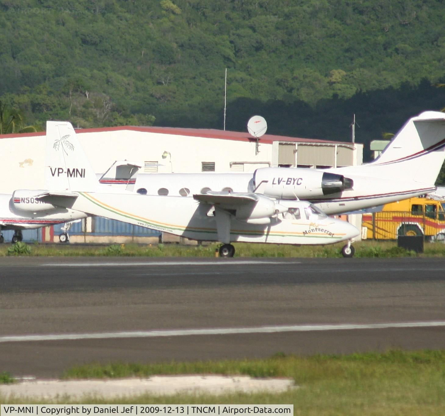 VP-MNI, Britten-Norman BN-2A-27 Islander C/N 0183, VP-MNI monserrat airlines entering the runway for take off
