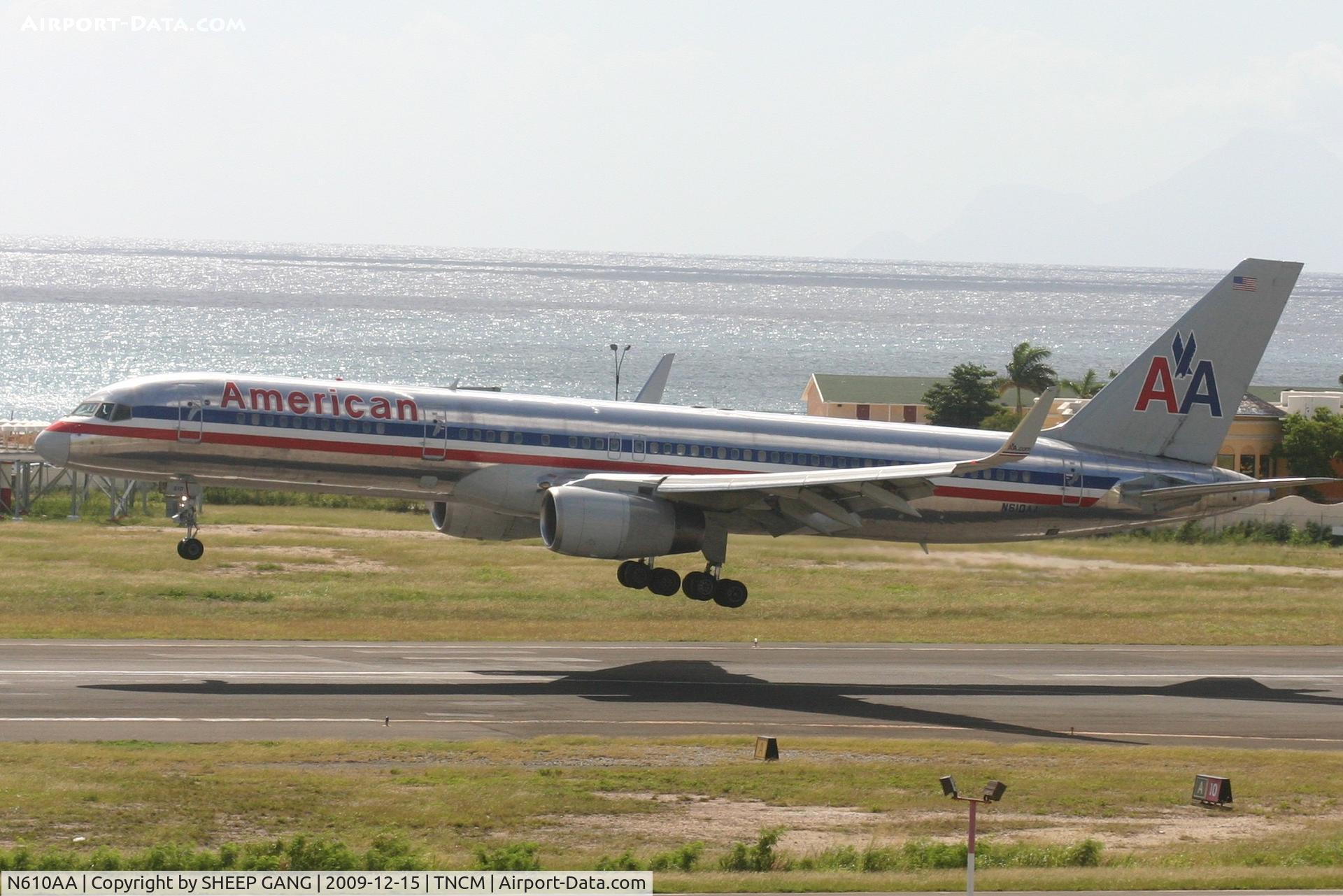 N610AA, 1989 Boeing 757-223 C/N 24486, American airlines N610AA landing at TNCM