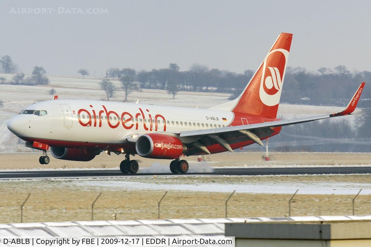 D-ABLB, 2008 Boeing 737-76J C/N 36115, touchdown from a flight out of the german capital Berlin