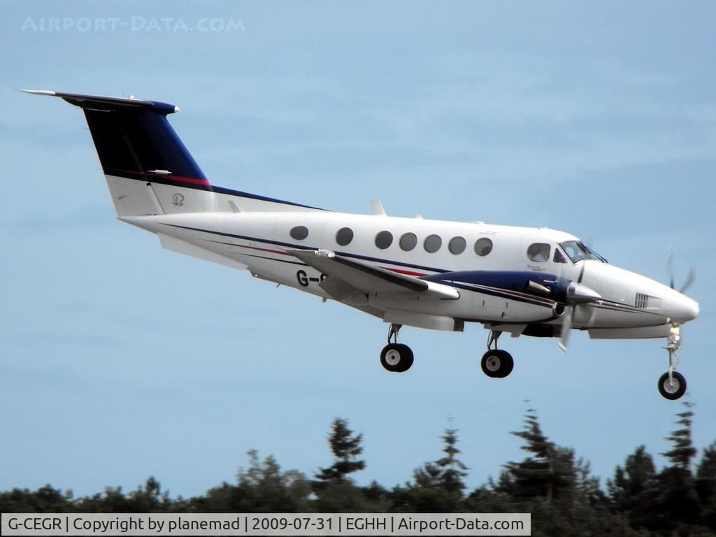 G-CEGR, 1978 Beech 200 Super King Air C/N BB-351, Landing on 26, taken from the Flying Club