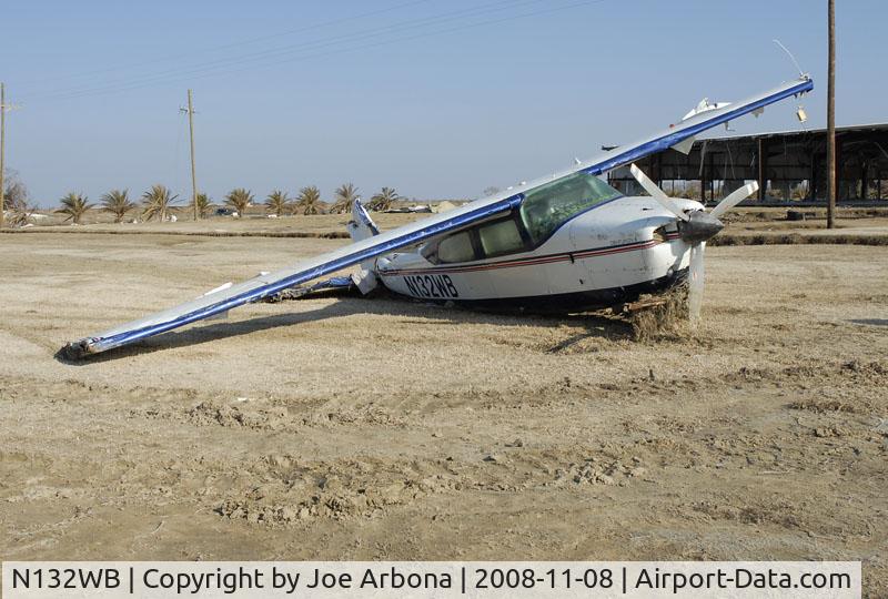 N132WB, 1973 Cessna 210L Centurion C/N 21060114, Victim of Hurricane Ike -- High Island, Texas.