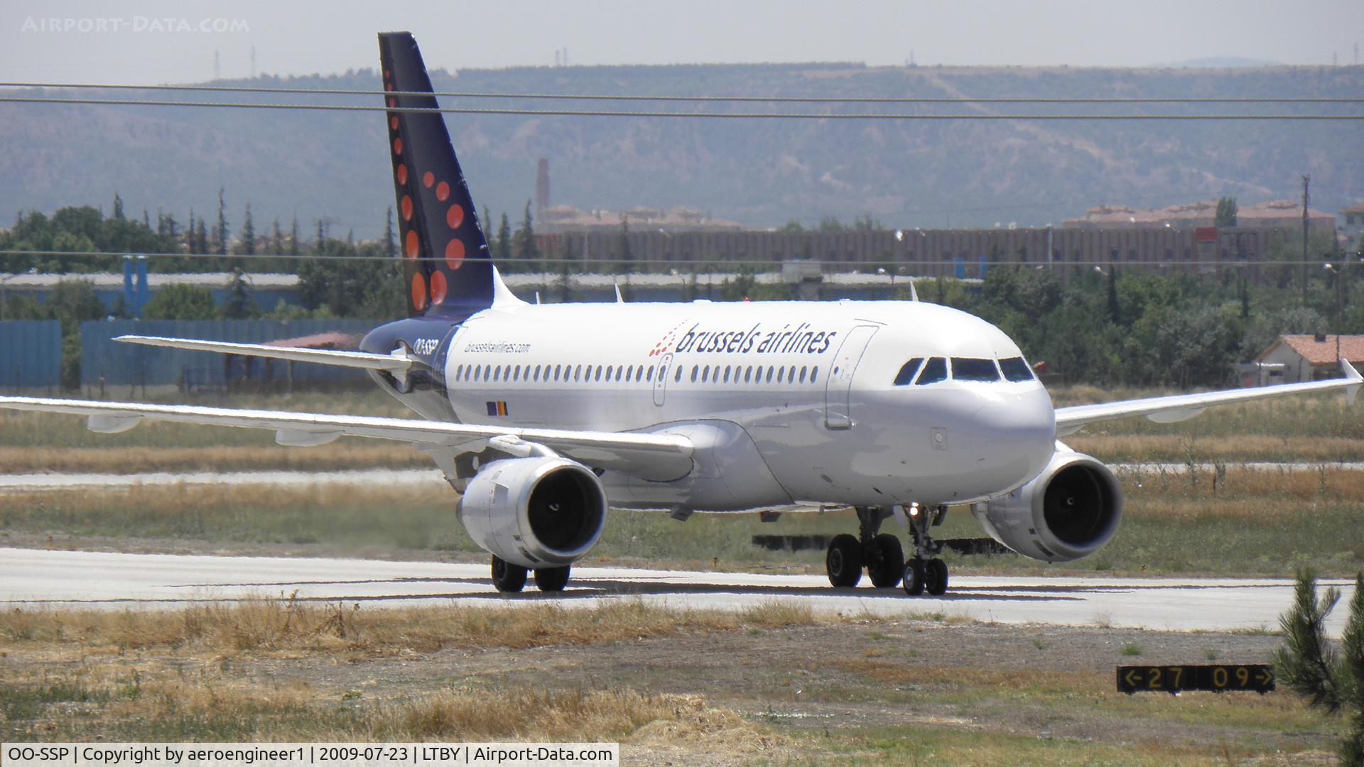 OO-SSP, 1996 Airbus A319-113 C/N 644, Charter from Brussels to Anadolu University Airport in Eskisehir, Turkey