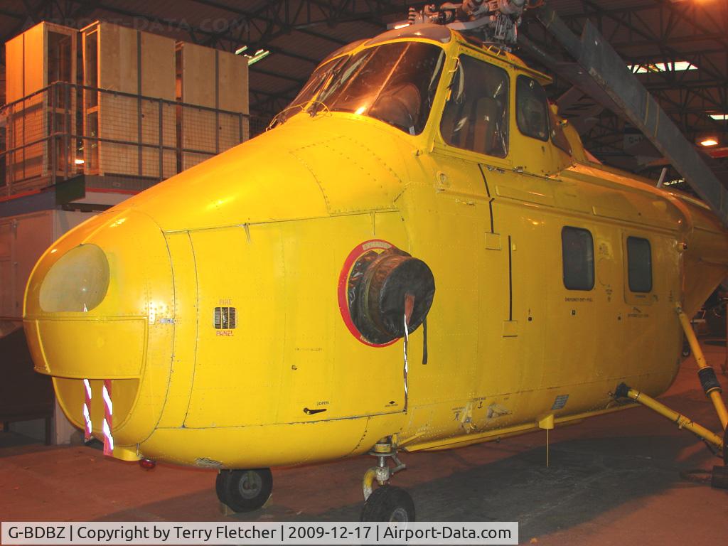 G-BDBZ, 1955 Westland S.55 Whirlwind Series 3 C/N WA386, XJ398 Westland S55 Series 3 exhibited at the Doncaster AeroVenture Museum