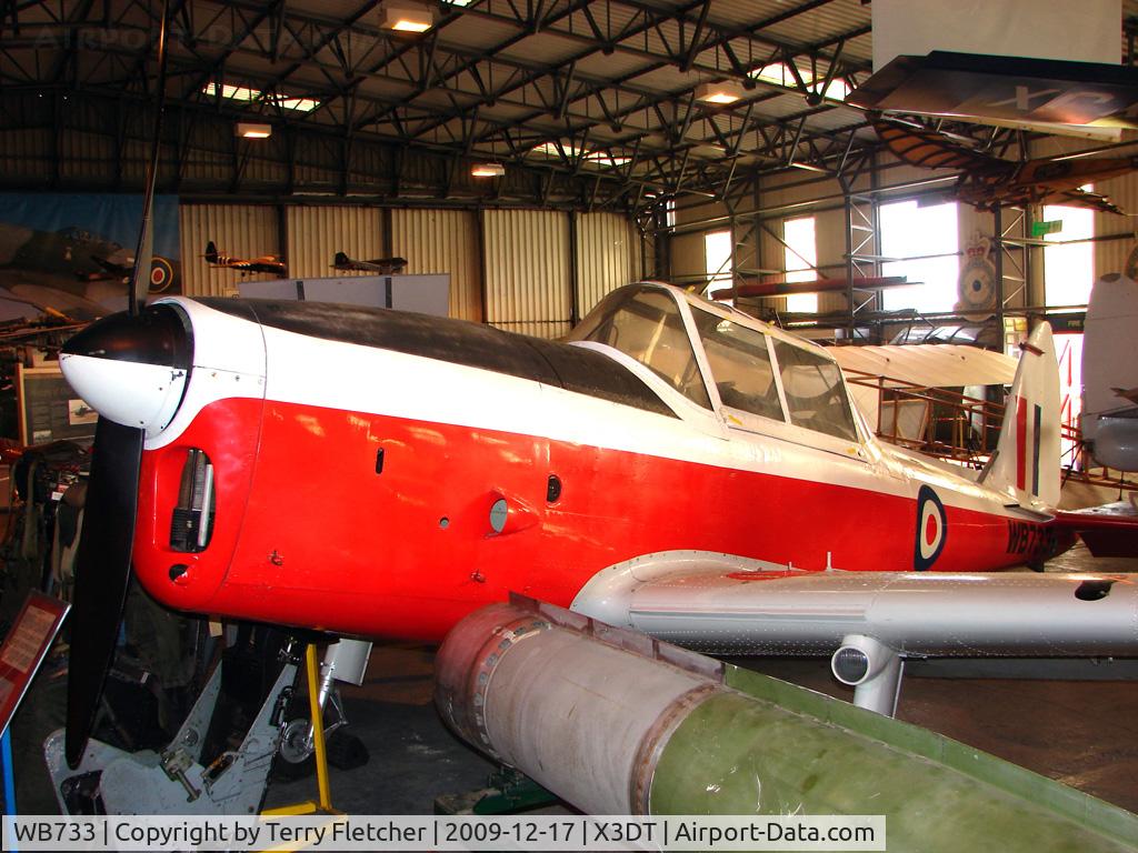 WB733, 1950 De Havilland DHC-1 Chipmunk T.10 C/N C1/0182, DHC-1 Chipmunk exhibited at the Doncaster AeroVenture Museum