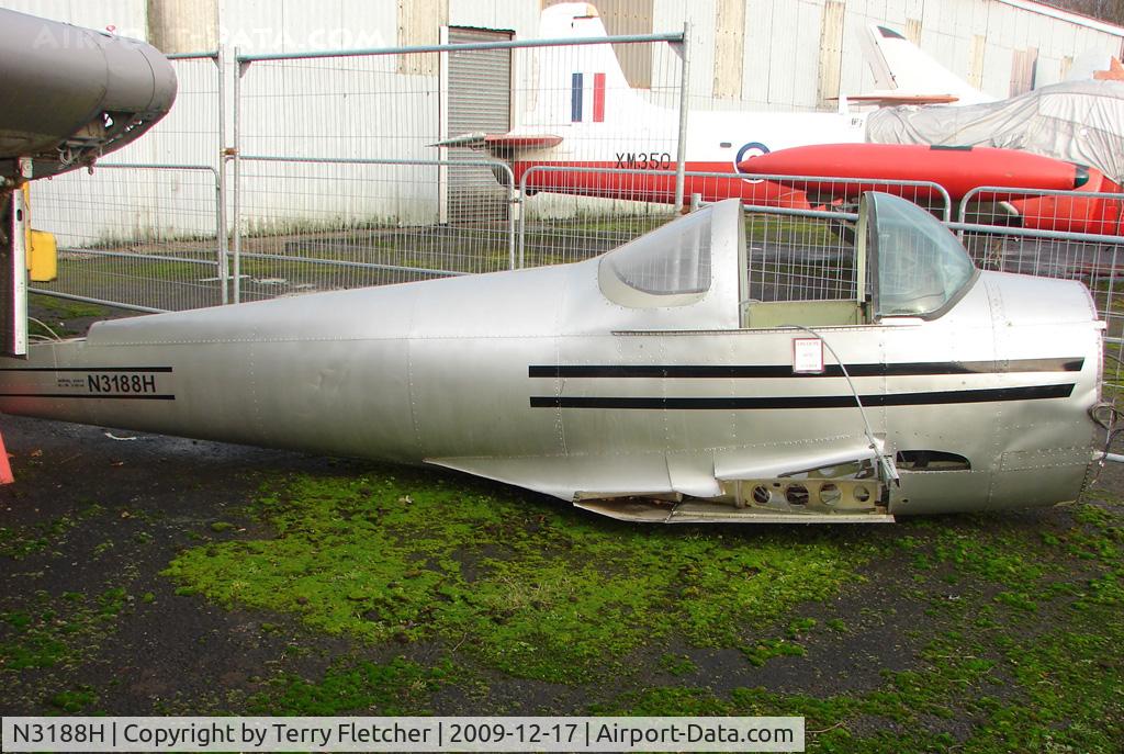 N3188H, 1946 Erco 415C Ercoupe C/N 3813, Fuselage in a compound  at the Doncaster AeroVenture Museum