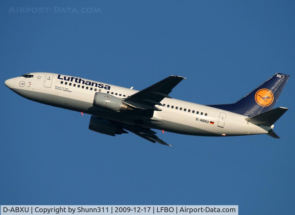 D-ABXU, 1989 Boeing 737-330 C/N 24282, Taking off rwy 32R