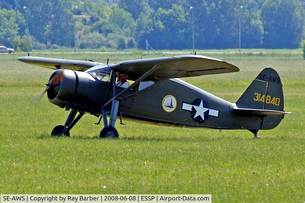 SE-AWS, 1943 Fairchild UC-61A Argus II (24W-41A) C/N 804, Fairchild UC-61A Argus II [804] Norrkoping~SE 08/06/2008. Seen here taxiing in at Norrkoping. This aircraft also wears military marks of 314840 and is displayed in US military scheme.