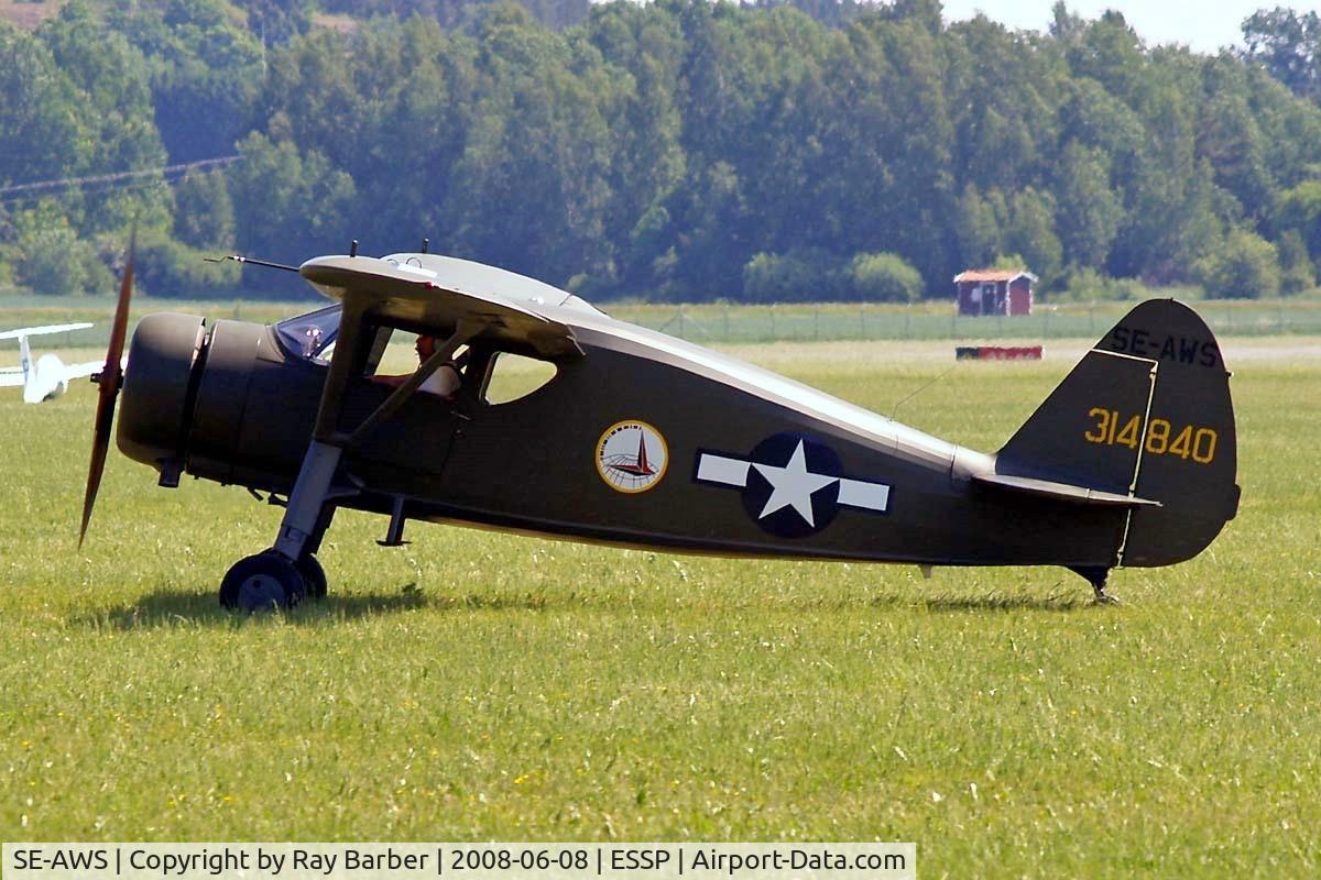 SE-AWS, 1943 Fairchild UC-61A Argus II (24W-41A) C/N 804, Fairchild UC-61A Argus II [804] Norrkoping~SE 08/06/2008. Seen here taxiing in at Norrkoping. This aircraft also wears military marks of 314840 and is displayed in US military markings.