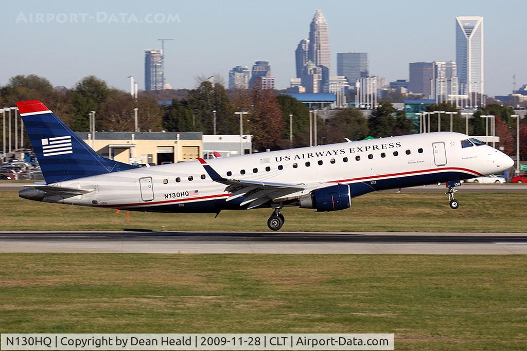 N130HQ, 2008 Embraer 175LR (ERJ-170-200LR) C/N 17000212, US Airways Express (Republic Airlines) N130HQ landing RWY 18C.