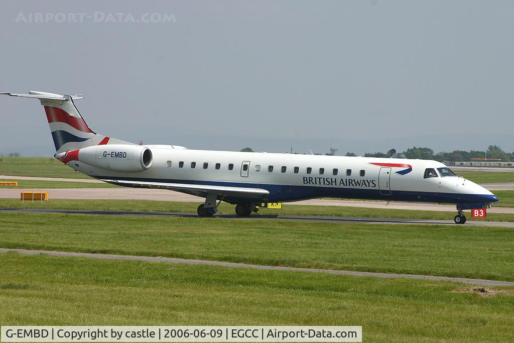 G-EMBD, 1998 Embraer EMB-145EU (ERJ-145EU) C/N 145039, seen @ Manchester