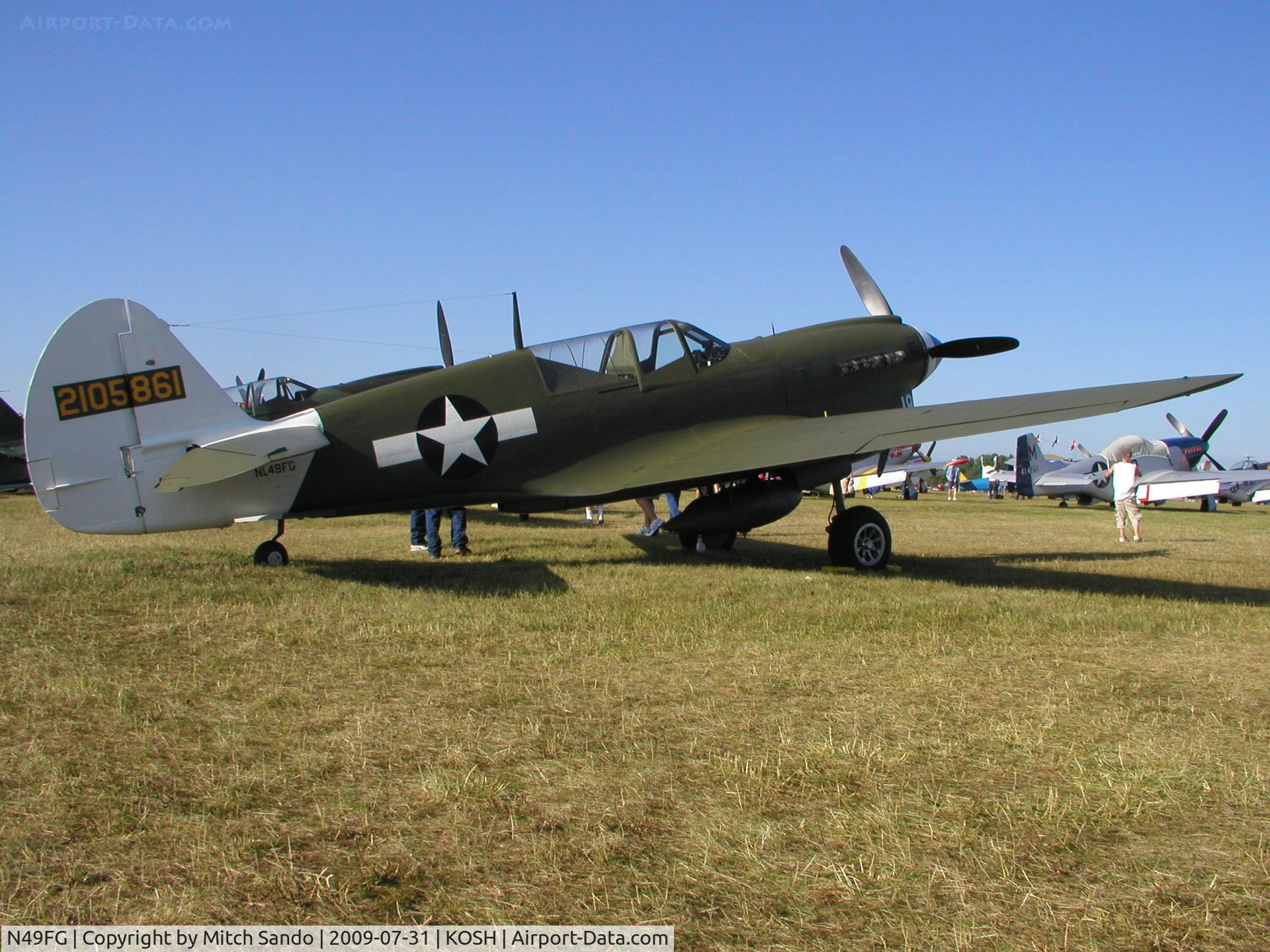 N49FG, 1943 Curtiss P-40N Warhawk C/N 29623, EAA AirVenture 2009.