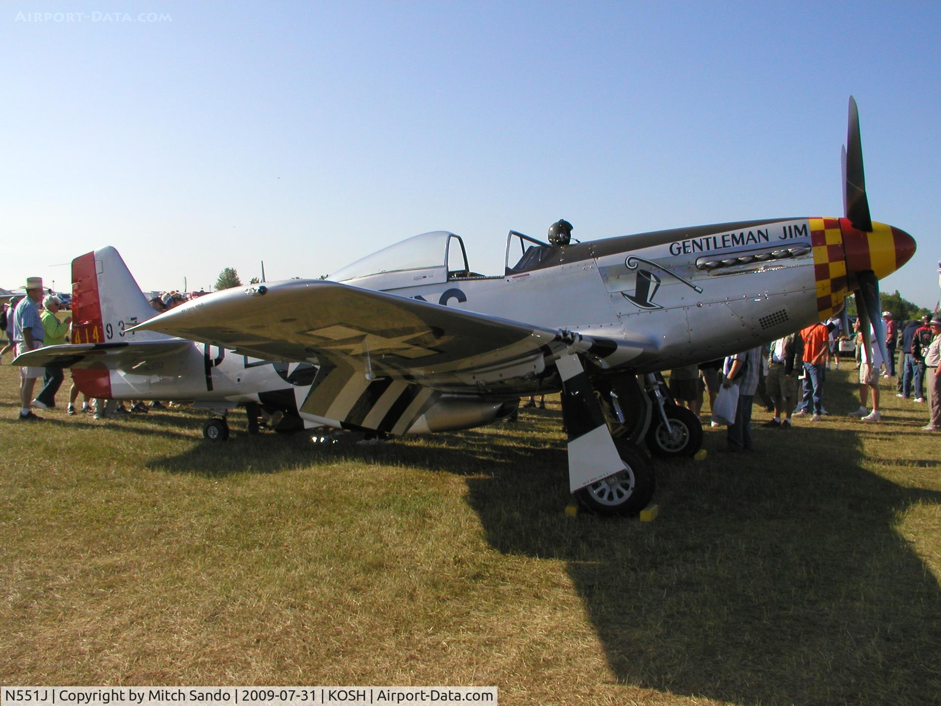 N551J, 1957 North American P-51D Mustang C/N 44-74230, EAA AirVenture 2009.