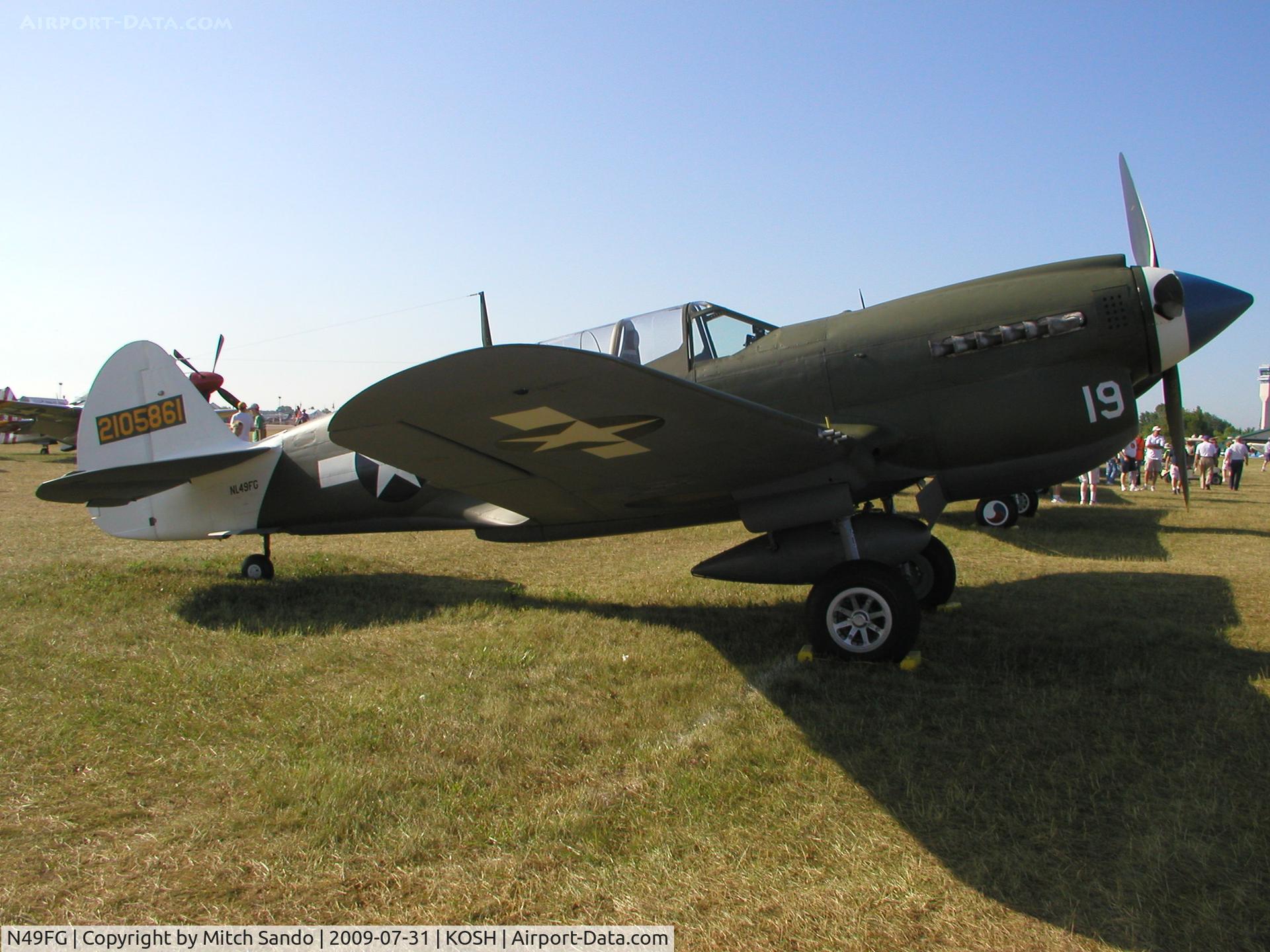 N49FG, 1943 Curtiss P-40N Warhawk C/N 29623, EAA AirVenture 2009.
