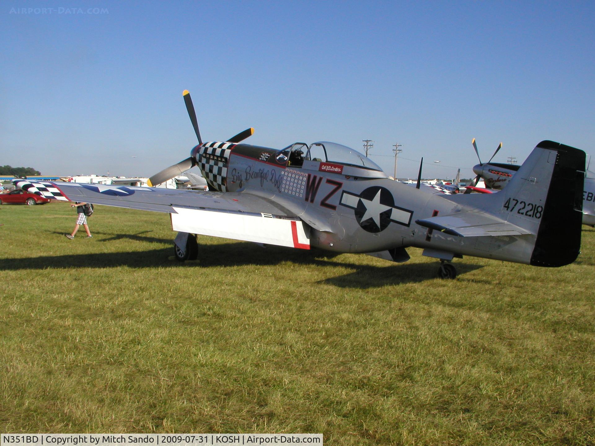 N351BD, 1944 North American F-51D Mustang C/N 44-85634, EAA AirVenture 2009.