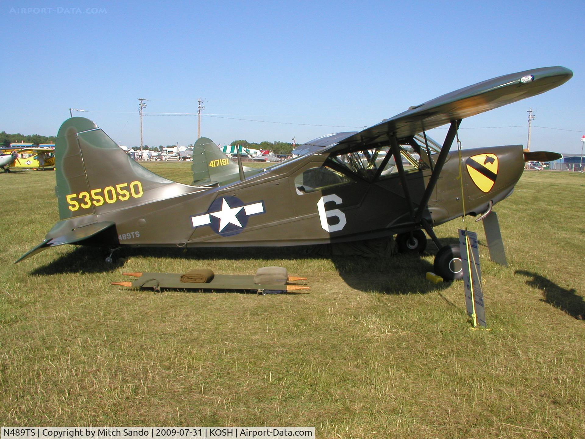 N489TS, 1946 Stinson L-5G Sentinel C/N 76-4629, EAA AirVenture 2009.