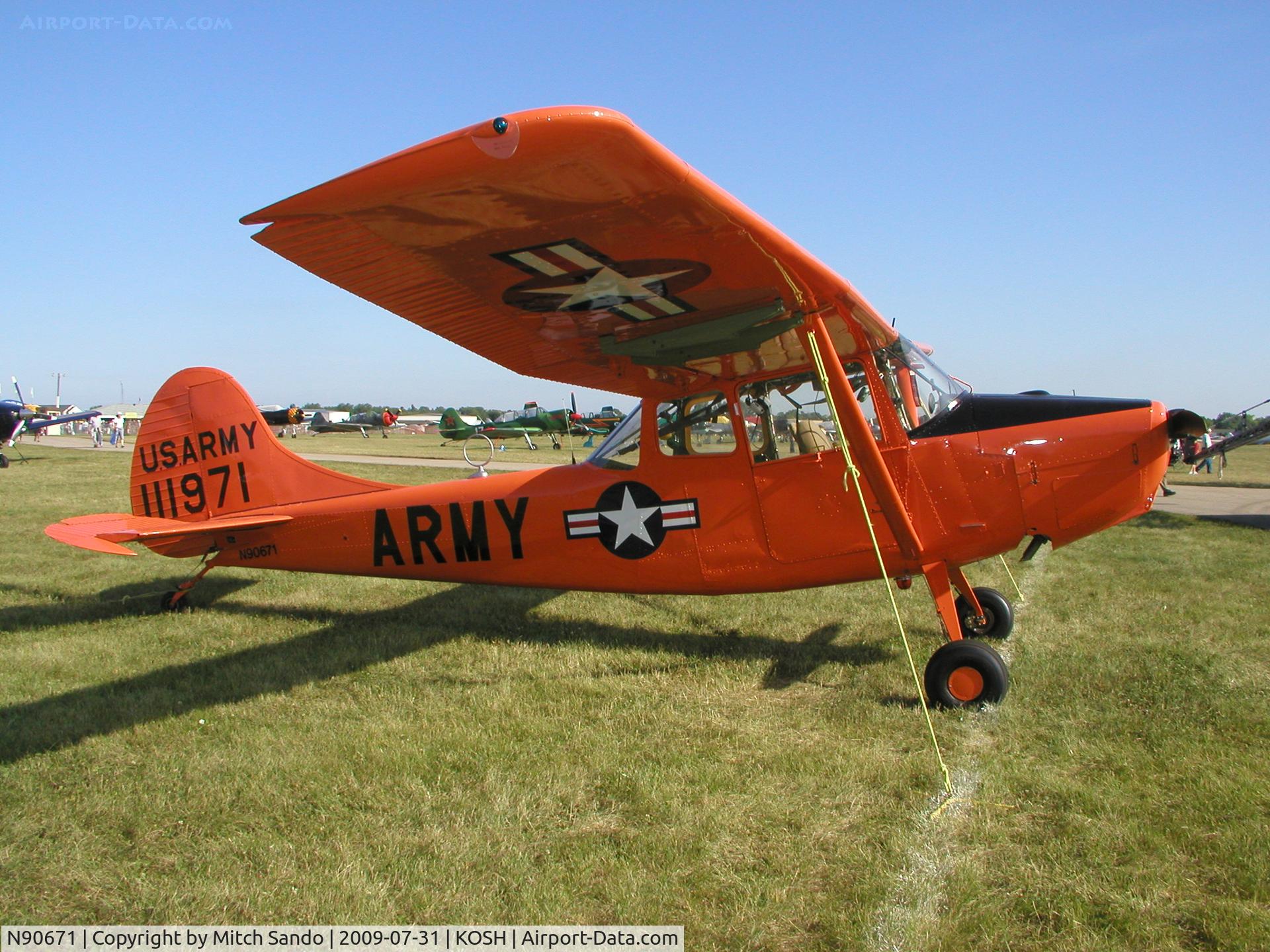 N90671, 1951 Cessna O-1A Bird Dog C/N 22285, EAA AirVenture 2009.