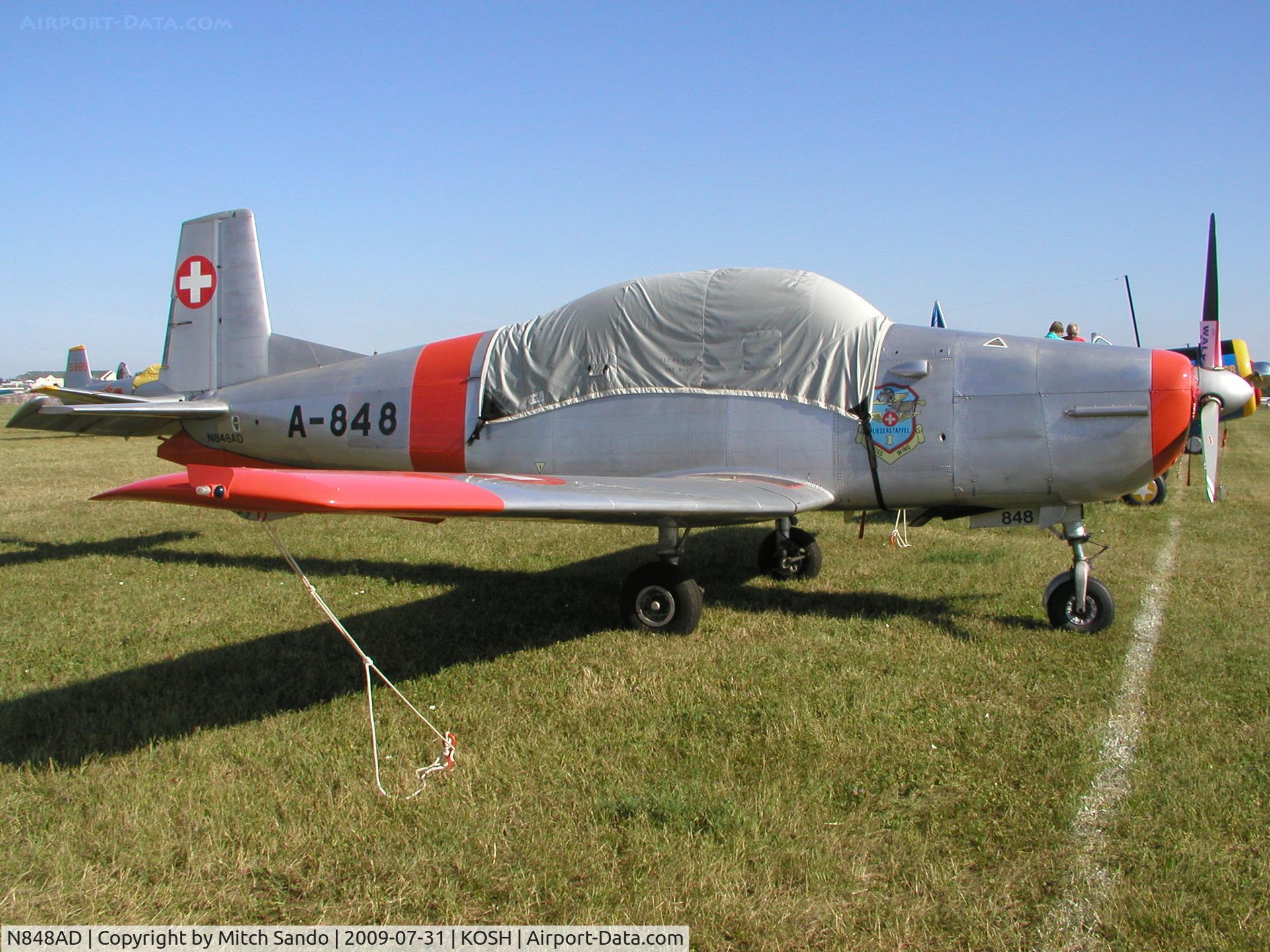 N848AD, 1959 Pilatus P3-05 C/N 486-35, EAA AirVenture 2009.