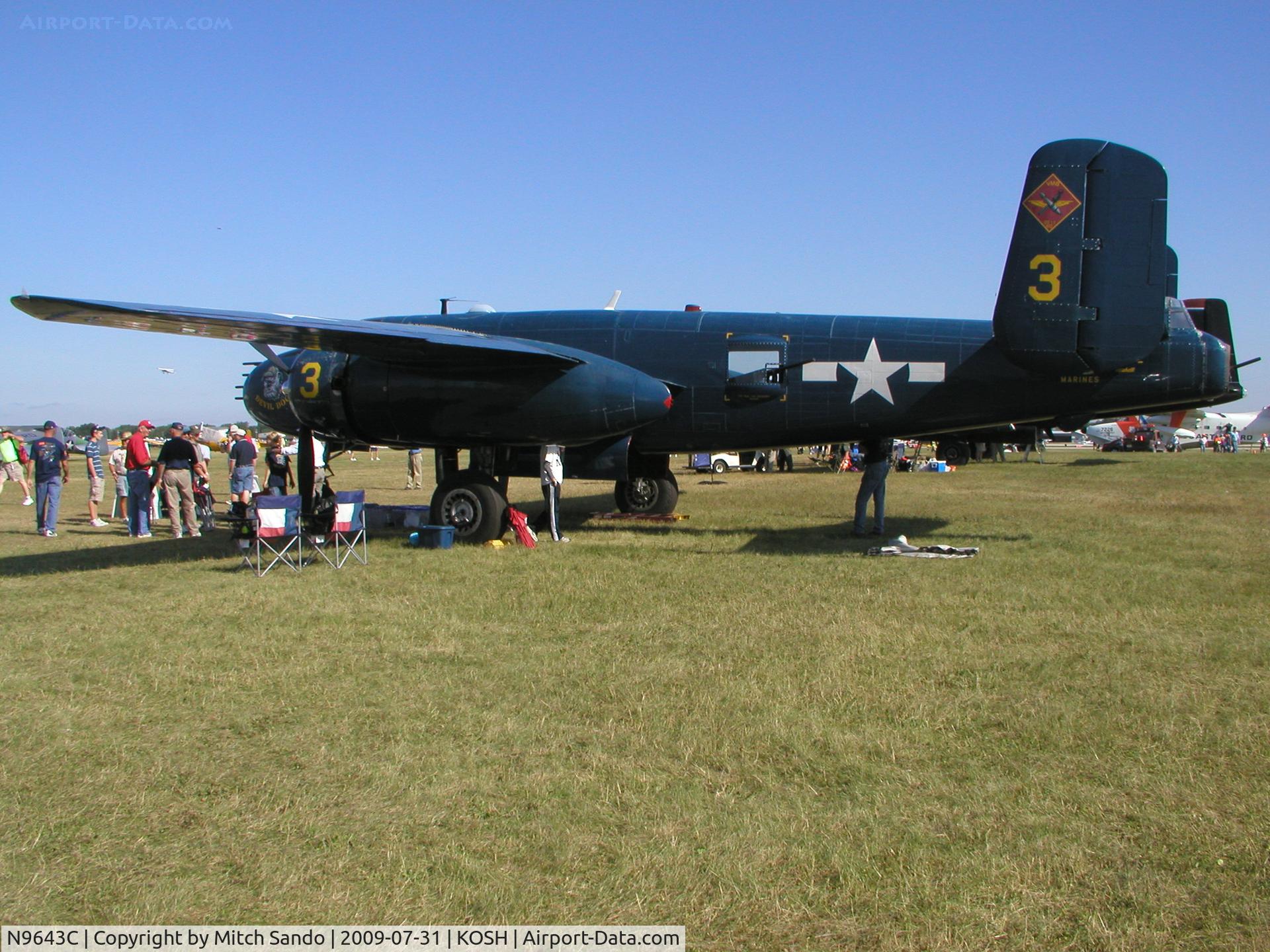 N9643C, 1944 North American B-25J Mitchell Mitchell C/N 108-47512, EAA AirVenture 2009.