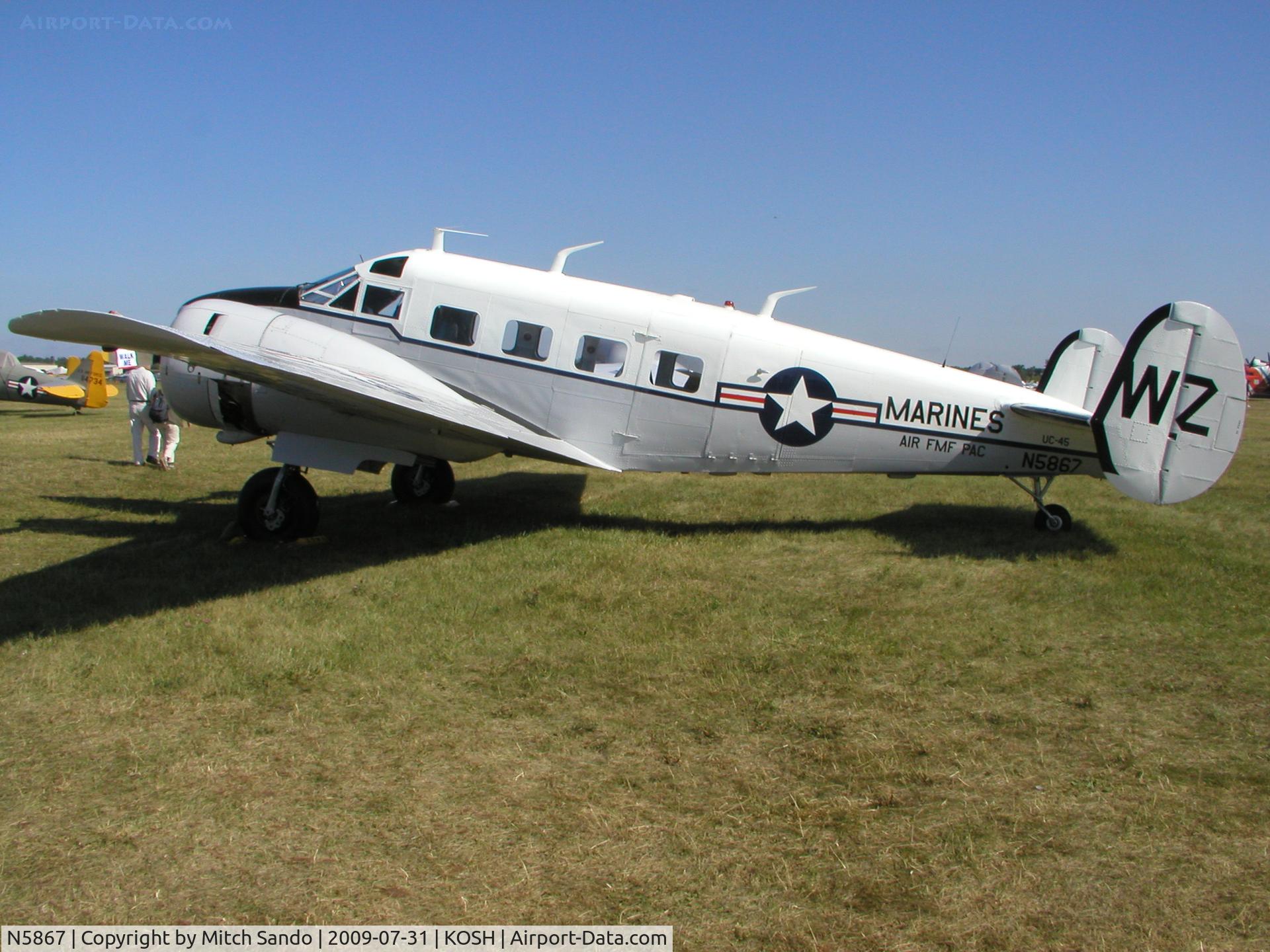N5867, 1957 Beech E18S C/N BA-333, EAA AirVenture 2009.