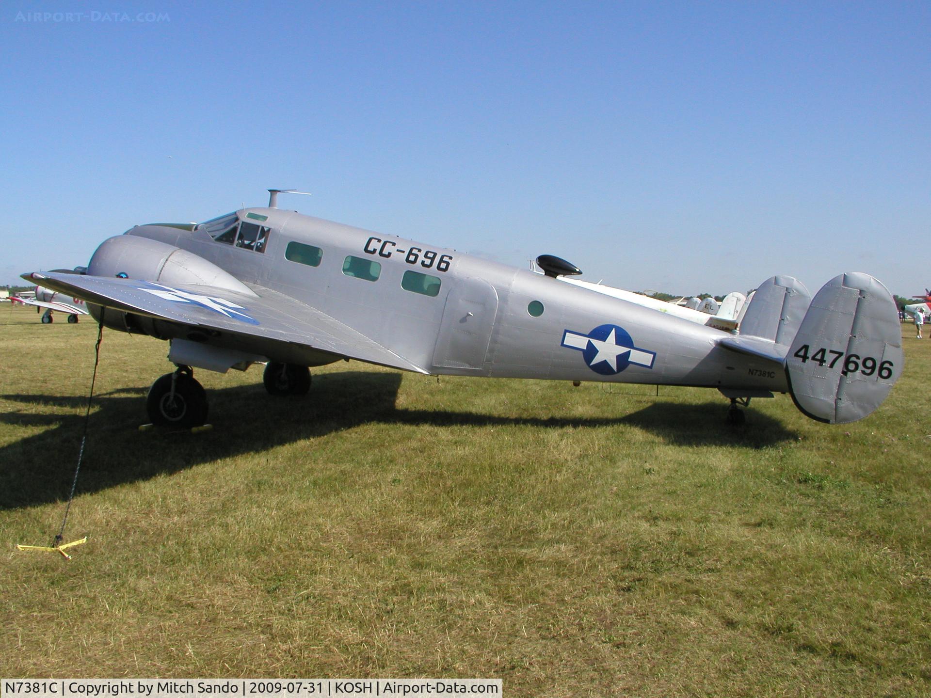 N7381C, 1944 Beech C18S C/N 8104, EAA AirVenture 2009.