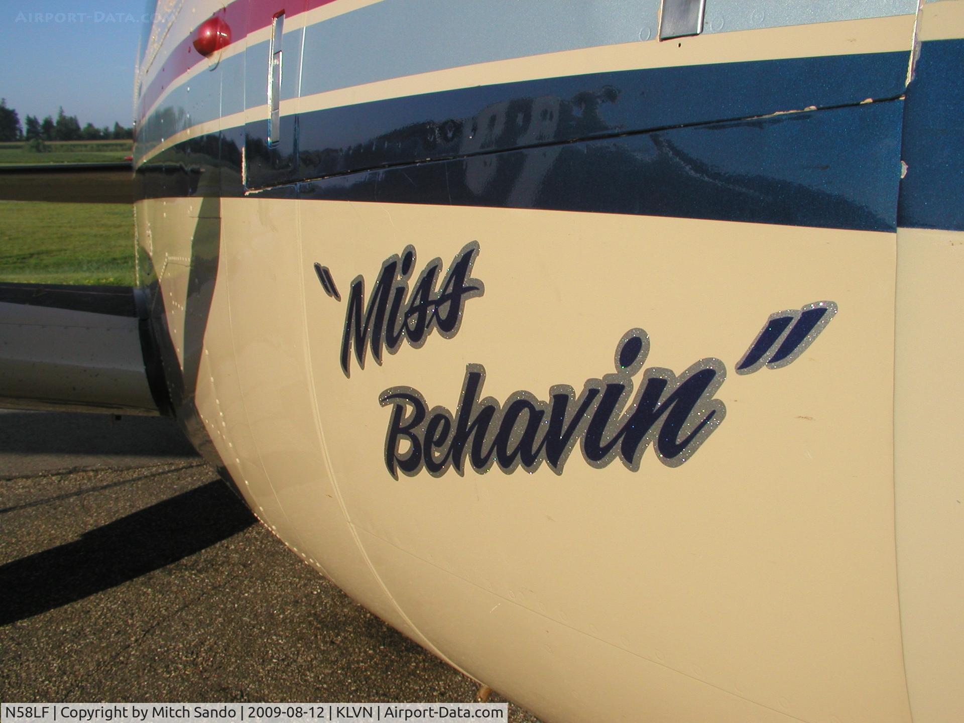 N58LF, 1972 Beech 58 Baron C/N TH-237, Parked on the ramp at Airlake.