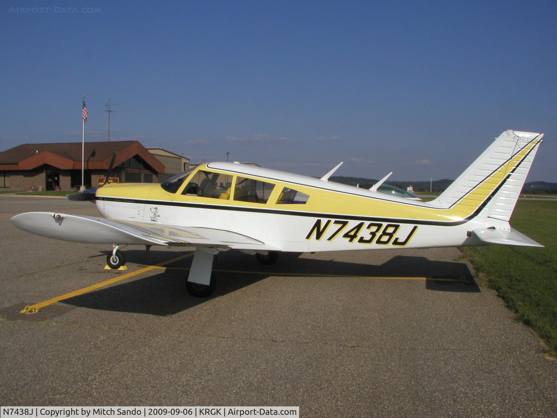 N7438J, 1968 Piper PA-28R-180 Cherokee Arrow C/N 28R-30783, Parked on the ramp at Red Wing.