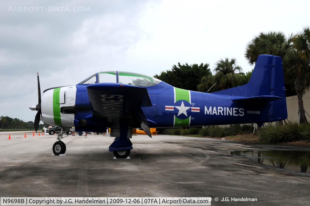 N9698B, 1950 North American T-28A Trojan C/N 50-225, at cloudy Ocean Reef Key Largo FL