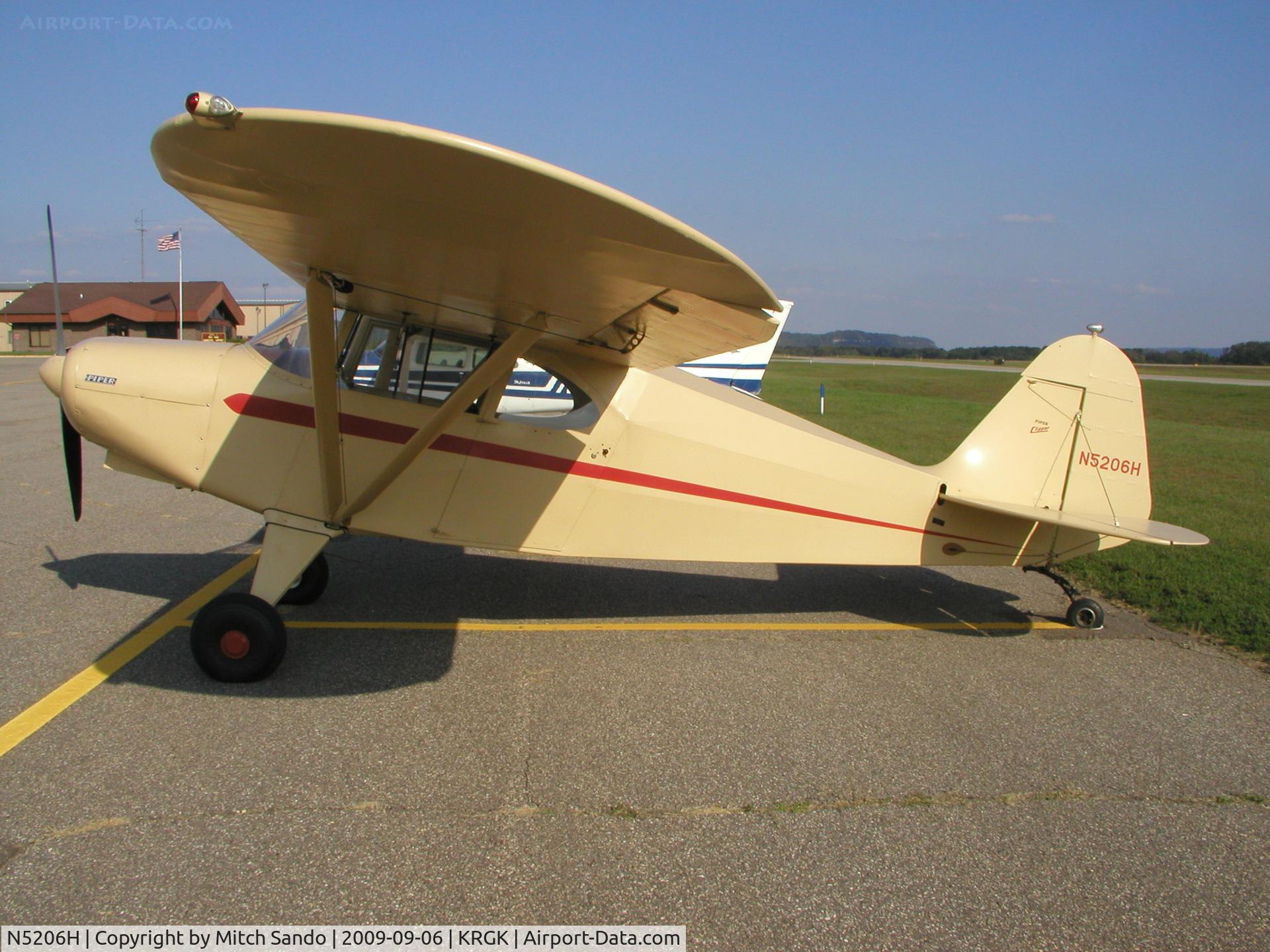 N5206H, 1949 Piper PA-16 Clipper C/N 16-7, Parked on the ramp at Red Wing.