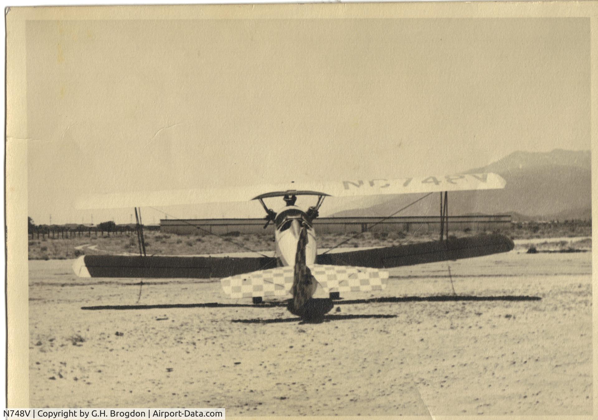 N748V, 1930 Fleet Model 2 C/N 333, photo taken in 1953 at N. San Bernardino Airport, Ca.