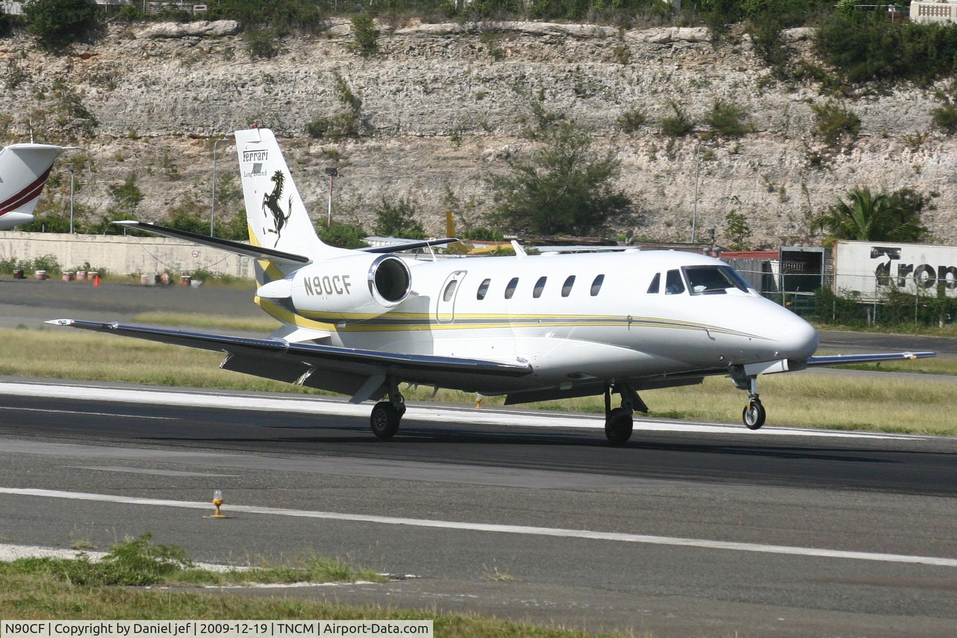 N90CF, 2000 Cessna 560XL Citation Excel C/N 560-5080, N90CF landing at St Maarten