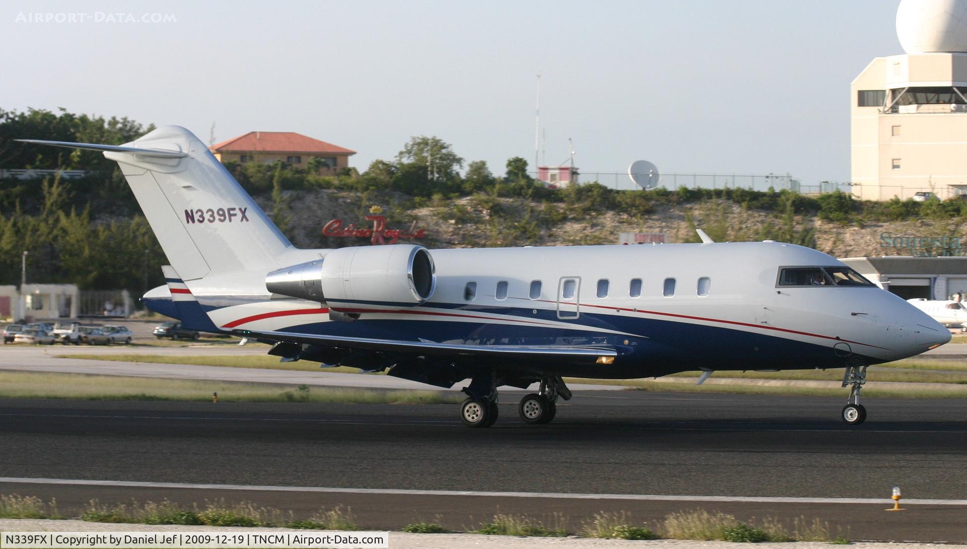 N339FX, 2007 Bombardier Challenger 605 (CL-600-2B16) C/N 5719, Flexjet N339FX landing at TNCM on runway 10